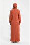 Textured Knitted Fabric Winter Dress 2511-07 Orange - 4