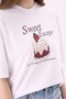 Crep Women's Sweet Escape Lettering and Strawberry Print Crew Neck Short Sleeve T-Shirt – Oversize Fit 100% P - 5