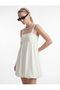 White Women's Peter Pan collar Regular Fit Dress 5Sak80359Pw - 3