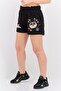 Women Panda Print Drawstrings Basic Shorts, Black - 2