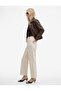 High Waist Comfortable Fit Wide Leg Pants with Pocket Detail - Culotte Jeans - 2