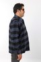 Plus Size Black-Indigo Plaid Fleece Lumberjack Men's Shirt (Btl-7117-Tss) - 6