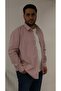 Large Size Burgundy Striped Men's Shirt Btl-6139-Tss