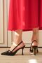 Women's Wille Thin Heeled Shoes - Black Suede - 4