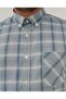 Big Size Plaid Indigo Lycra Men's Shirt Btl-6163-Tss - 6