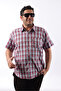 Short Sleeve Plaid Cotton Men's Shirt Kk-8066-Tss