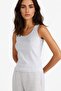 Regular Fit Round Neck Sleeveless Ribbed Pajama Top F0110Ax25Sm