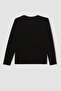 Regular Fit Crew Neck Rhinestone Long Sleeve T-Shirt D8081Ax25Sp - 8
