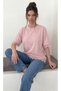 Women's Lace Detailed Crew Neck Oversize T-Shirt - 3