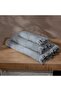 Aya Linea Series 3-Piece Towel Set Gray, 100% Aegean Cotton, Striped Border - 3