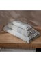 Aya Linea Series 3-Piece Towel Set Beige, 100% Aegean Cotton, Striped Border - 4