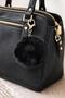 Black Plush Soft Fluffy Pom Pom Keychain and Bag Accessory
