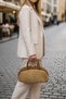 Portofino Wicker Weave Detailed Genuine Leather Women's Hand and Cross Shoulder Bag Stylish for Daily Use - 2
