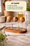 Set of 3 Glass Jars with Wooden Stands – with Ball Lids |   300 ml - 6