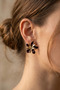 Women's Layered Lily Flower Model Gold Earrings - 3