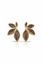 Pearlescent Colorful Lotus Flower Model Gold Earrings - 5
