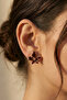Colorful Flower Model Gold Earrings - 2