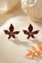 Colorful Flower Model Gold Earrings - 4