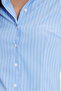 Women's Slim Fit Long Sleeve Striped Blue Shirt - 5