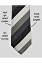 Gray Black Thick Striped 8 cm Wide Classic Tie - 2