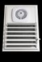 60X55 White Aluminum Bathroom Shutter with Fan - 2