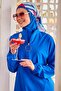 Cobalt Blue Colorful Full Covered Parachute Fabric Hijab Swimsuit - M2404 - 4