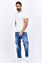 بنطلون جينز رجالي قابل للتمدد بقصّة Slim Fit، أزرق - 2