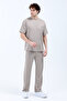 Men's John Borners Printed Oysho Fabric Tracksuit Set Beige - 26Y 7852 - 2