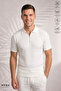 Men's Ottoman Fabric Short Sleeve Zipper Polo Collar T-Shirt and Elastic Waist Tie Shorts Set with Pockets - 3