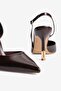 Women's Stiletto Pointed Toe Open Back Heeled Shoes Camellia Brown - 4