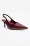 Women's Stiletto Pointed Toe Croco Patterned Open Back Heeled Shoes Torella Claret Red - 5