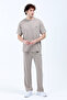 Men's John Borners Printed Oysho Fabric Tracksuit Set Beige - 26Y 7852 - 3