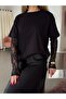 Lace sleeve basic t-shirt - black - 3