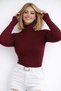 Women's Burgundy Turtleneck Knitwear Blouse Be270
