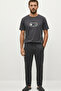 100% Cotton Compact Tok Combed Cotton Single Jersey Men's 2-Piece Pajama Set Comfortable Fit Short Sleeve Pocketed Drawstring Anthracite - 2