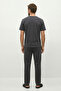 100% Cotton Compact Tok Combed Cotton Single Jersey Men's 2-Piece Pajama Set Comfortable Fit Short Sleeve Pocketed Drawstring Anthracite - 6
