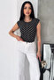 Women's Polka Dot Blouse – Stylish Blouse with Shoulder Detail - 3