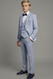 Slim Fit Boy's Chain Detail Suit / No Shirt - 2
