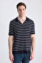 Ds Damat Regular Fit Navy Blue Cotton T-Shirt