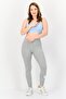 Women Tight Fit Running Leggings, Heather Grey - 3