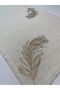 مفرش طاولة بنمط ريش ذهبي مقاس 40x140 - 6