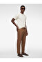 Regular Fit Elastic Waist Buttoned Straight Leg Linen Blend Chino Summer Trousers - 2