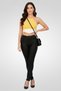 Women Skinny Fit Faux Leather Straight Pants, Black - 4