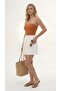 White Pleated Mini Skirt with Elastic Waist 40cm Pleated Summer Trend - 3