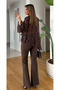 Brown Full-Fit Spanish-Cut Trousers - 9953 - 2