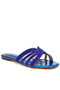 Women Rhinestone Cut Out Flats in Royal Blue - 2