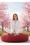Kiraz Patterned White Color Shirt Collar Wrinkled Fabric Bow Detail Soft Women's Pajama Set