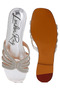 Women Silver Rhinestone Cut Out Flats - 4