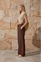 Brown Muslin Palazzo Pants 100% Organic Cotton - 5
