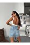 Women's High Waist Ripped Detailed Bermuda Denim Shorts - 4